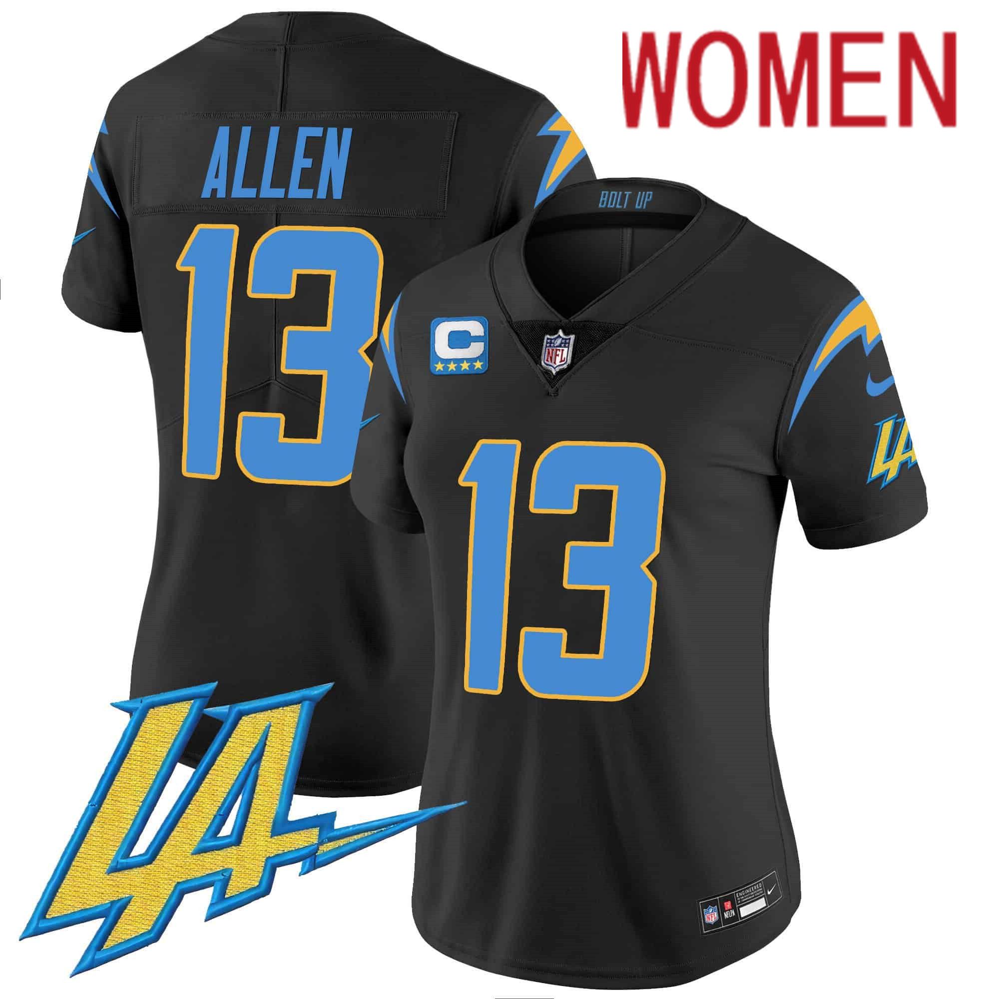 Women Los Angeles Chargers #13 Allen Black 2024 Nike Vapor Limited NFL Jersey style 1